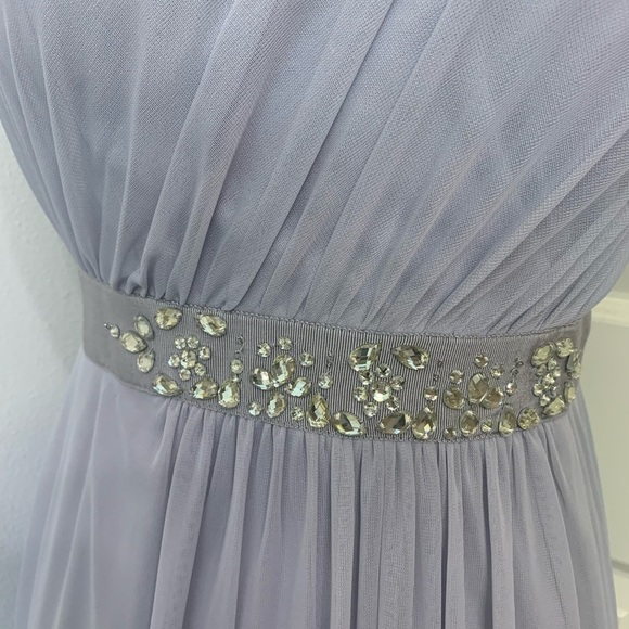 Adrianna Papell  Womens Dress Size 6 One Shoulder Gray Embellished Formal - Picture 3 of 10
